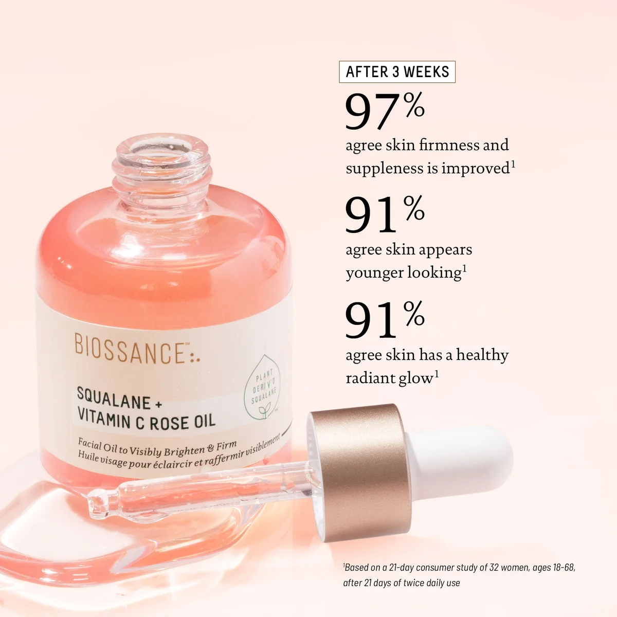 Biossance Squalane + Vitamin C Rose Oil Biossance Squalane + Vitamin C Rose Oil