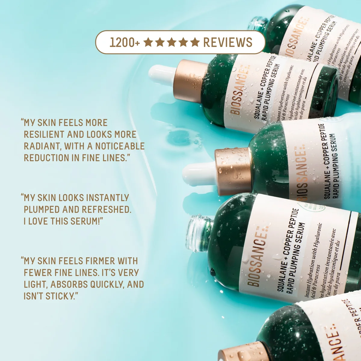 Squalane + Copper Peptide (GHK-Cu) Rapid Plumping Serum | Biossance Squalane + Copper Peptide (GHK-Cu) Rapid Plumping Serum | Biossance